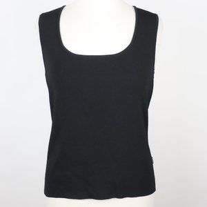 BCBG MAXAZRIA Womens XL Ribbed Fitted Scoop Neck Tank Top